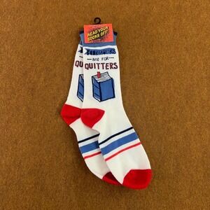 Gibbs Smith Adult One Size Bookmarks Are for Quitters Crew Socks NWT